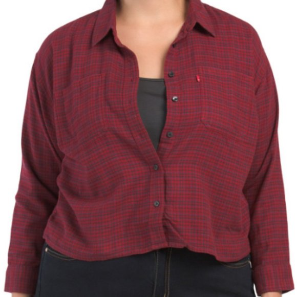 Levis Plus Size Plaid Shirt Top Size 2X - Picture 1 of 8